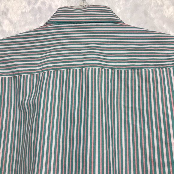 Lou’s Philippe min green peach stripe l/s shirt M - Picture 4 of 6